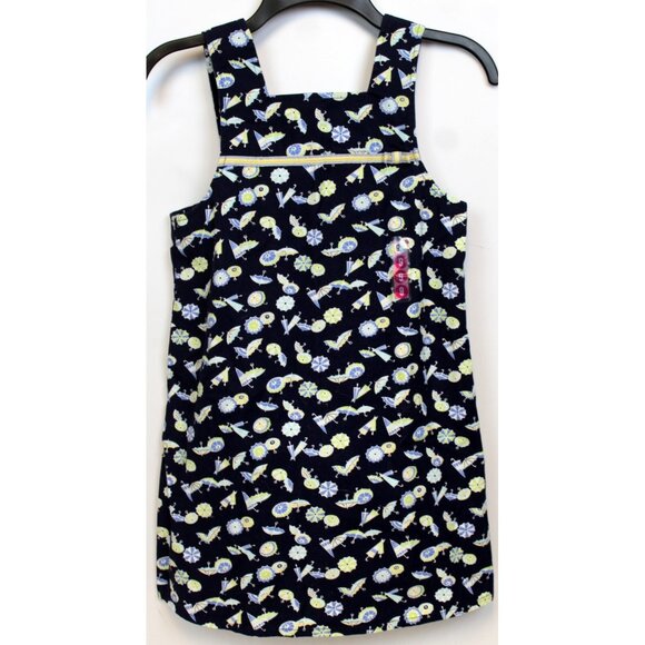 2003 Gymboree Vacation Time Umbrella Dress sz 9 A-line Navy Blue Spring Showers - Picture 1 of 6